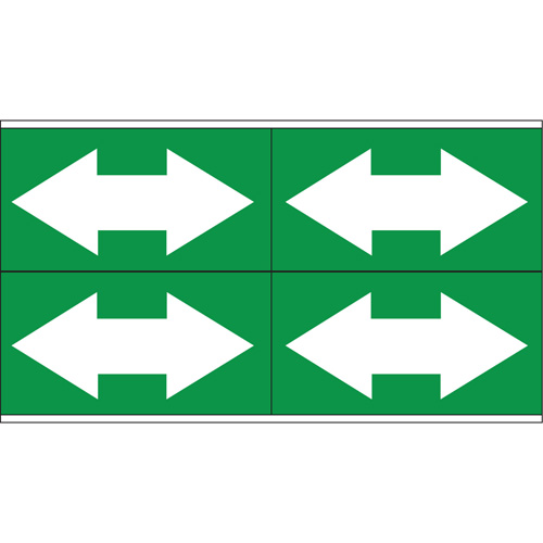 Marqueurs de tuyau avec fl&egrave;ches bidirectionnelles, Autocollant, 1-1/8" h x 7" la, Blanc/vert Auto Electric Service Ltd.