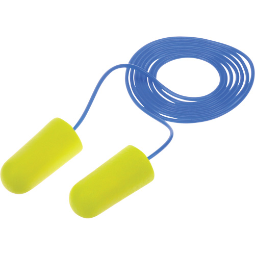 Bouchons d'oreilles n&eacute;on jaune E-A-Rsoft, Vrac - Sac en poly, Avec cordon Auto Electric Service Ltd.