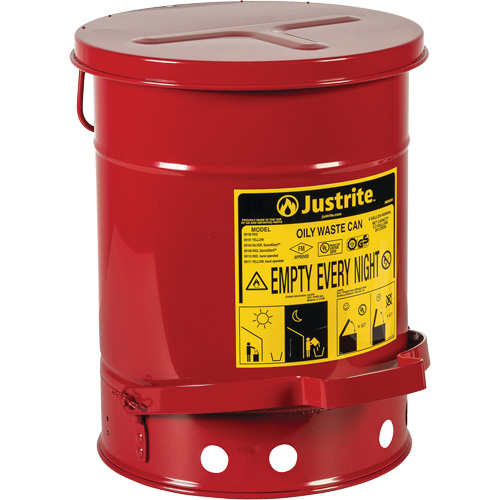 Contenants pour d&eacute;chets huileux, Homologu&eacute; FM/List&eacute; UL, 6 gal. US, Rouge Auto Electric Service Ltd.