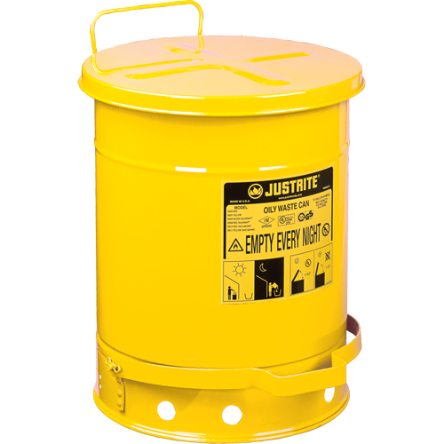 Contenants pour d&eacute;chets huileux, Homologu&eacute; FM/List&eacute; UL, 10 gal. US, Jaune Auto Electric Service Ltd.