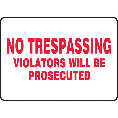 "No Trespassing" Sign, 7" x 10", Vinyl, English Auto Electric Service Ltd.