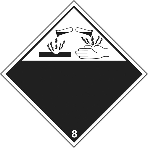Plaque-&eacute;tiquette TMD mati&egrave;res corrisives, Plastique Auto Electric Service Ltd.