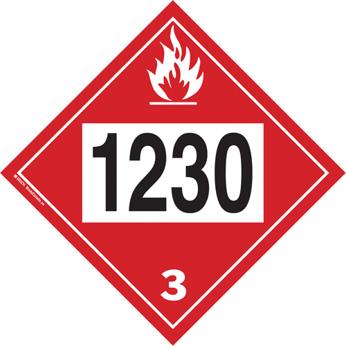 1230 Methanol TDG Placard, Plastic Auto Electric Service Ltd.