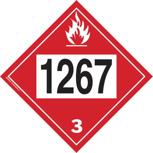 1267 Petroleum Crude Oil Flammable Liquid TDG Placard, Adhesive Vinyl Auto Electric Service Ltd.