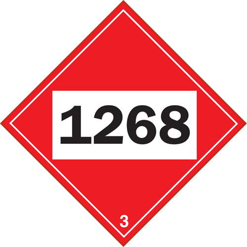 Plaque-&eacute;tiquette TMD 1268 pour distillats de p&eacute;trole, Plastique Auto Electric Service Ltd.