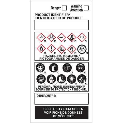 OTS WHMIS Labels, Vinyl, Sheet, 4" L x 2" W Auto Electric Service Ltd.