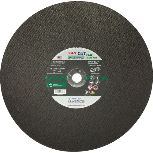 C24R Concrete High Speed Cut-Off Wheel, 12" x 1/8", 25/32" Arbor, Type 1, Silicon Carbide, 6300 RPM Auto Electric Service Ltd.