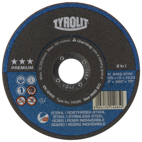 Cutting Disc, 5" x 1/16", 7/8" Arbor, Type 27, Aluminum Oxide, 12250 RPM Auto Electric Service Ltd.