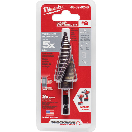 Foret &eacute;tag&eacute; #8 Shockwave Impact Duty, 1/2" - 1", Incr&eacute;ments de 1/16", Titane Auto Electric Service Ltd.