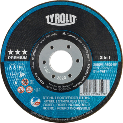 Rondeller Depressed Centre Grinding Wheel, 4-1/2", 36 Grit, 7/8", 13300 RPM, Type 29 Auto Electric Service Ltd.