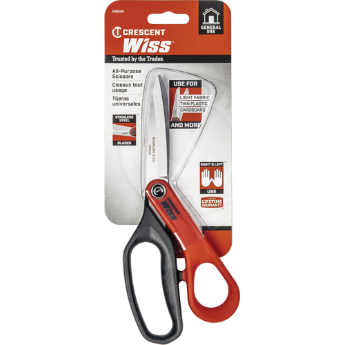 Cisaille tout usage en acier inoxydable pour ouvrier professionnel, 8-1/2", Poign&eacute;e Anneaux Auto Electric Service Ltd.
