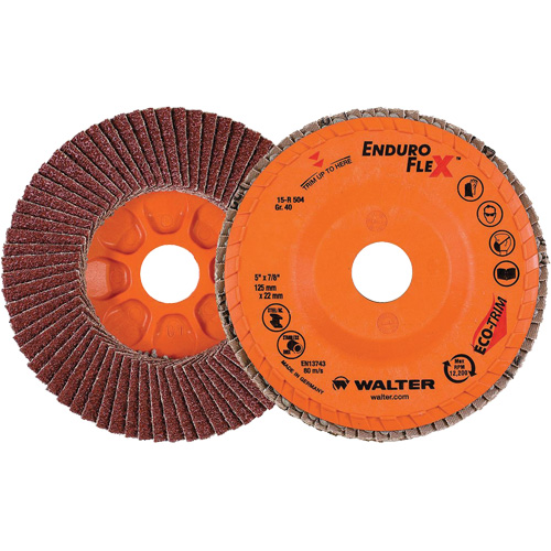 Disque &agrave; lamelles Enduro-Flex, 5" x 7/8", Type 27, Grain 40, Alumine de zirconium Auto Electric Service Ltd.