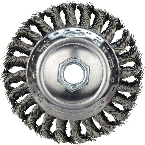 Disque m&eacute;tallique &agrave; fils &eacute;troits nou&eacute;s, Dia. 4", Fils 0,02", Arbre 5/8"-11, Acier au carbone Auto Electric Service Ltd.