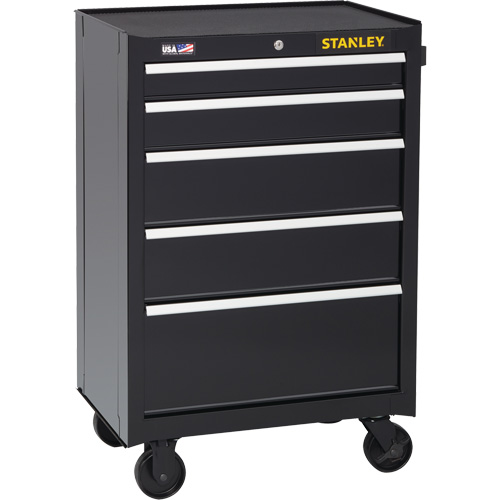 Armoire &agrave; outils roulante de s&eacute;rie 300, 5 tiroirs, 26-1/2" la x 18" p x 40-1/2" h, Noir Auto Electric Service Ltd.