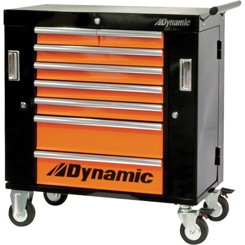 Armoire roulante, 8 tiroirs, 36" la x 18" p x 39-1/4" h, Noir/Orange Auto Electric Service Ltd.