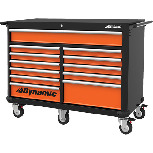 Armoire roulante, 12 tiroirs, 53" la x 24" p x 41" h, Noir/Orange Auto Electric Service Ltd.