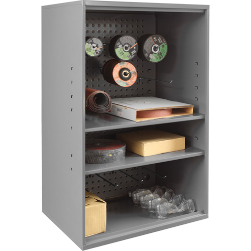 Armoire d'entreposage de produits abrasifs avec panneau perfor&eacute;, Acier, 19-7/8" x 14-1/4" x 32-3/4", Gris Auto Electric Service Ltd.