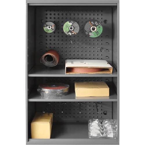 Armoire d'entreposage de produits abrasifs avec panneau perfor&eacute;, Acier, 19-7/8" x 14-1/4" x 32-3/4", Gris Auto Electric Service Ltd.