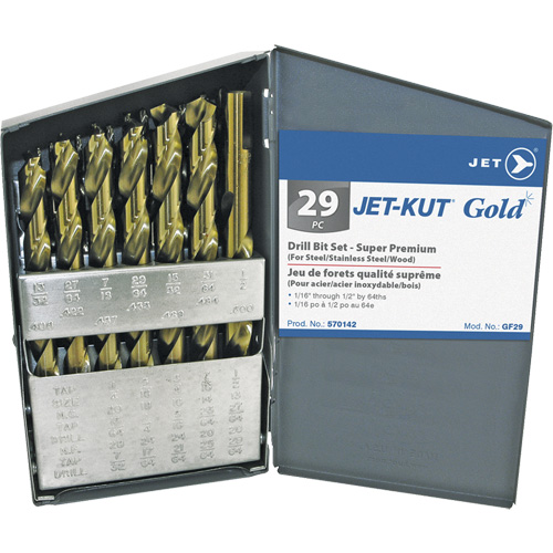 JET-KUT&reg; GOLD Super Premium Drill Bit Set, 29 Pieces, Alloy Steel Auto Electric Service Ltd.