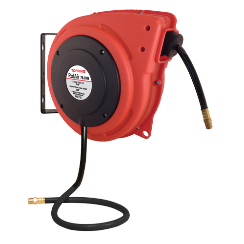 Rolair Automatic Rewind Hose Reel With PVC Hose, Air, 1/4" x 33', Single Hose, 300 psi Auto Electric Service Ltd.