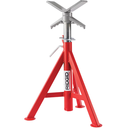 Supports de tuyaux abaiss&eacute; en V no VJ-98, 51-96 cm R&eacute;glage de la hauteur, 12" Capacit&eacute; max. de tuyau, 2500 lb Capacit&eacute; de charge max. Auto Electric Service Ltd.