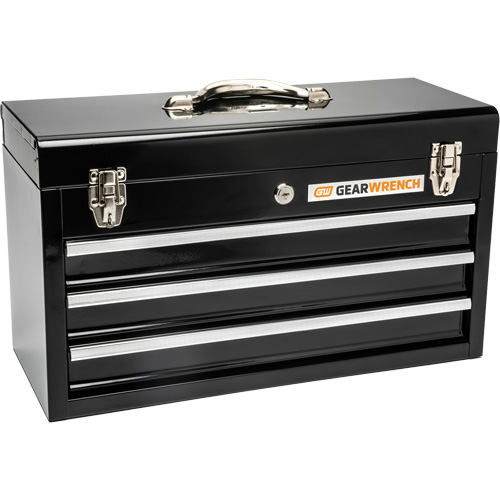 Boîte &agrave; outils portative, 20" la, 3 tiroirs, Noir Auto Electric Service Ltd.