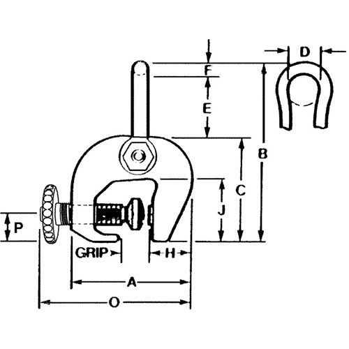 SAC Plate Clamp, 12000 lbs. (6 tons), 0" - 3" Jaw Opening Auto Electric Service Ltd.