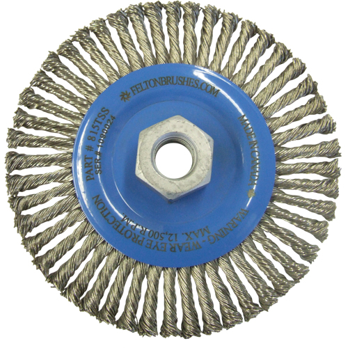 Wire Wheel Brushes, 5-7/8" Dia., 0.02" Fill, 5/8"-11 Arbor, Stainless Steel Auto Electric Service Ltd.