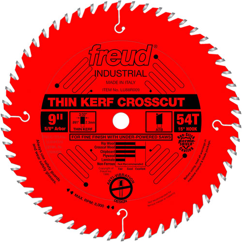 TCS Industrial Saw Blade - Rip/Crosscut Thin Kerf, 9", 54 Teeth, Wood Use Auto Electric Service Ltd.