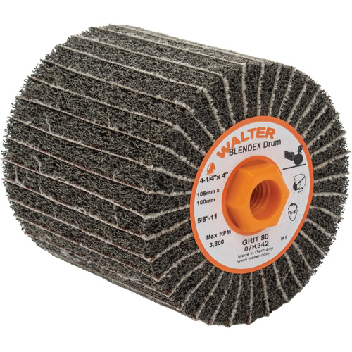 ALLSTEEL Two-In-One Finishing Drums, 4-1/4" Dia. x 4" W, 5/8"-11 Arbor, 80 Grit Auto Electric Service Ltd.