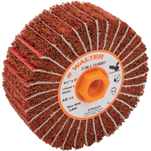 Two-In-One Turbo Drums, 4-1/2" Dia. x 2" W, 5/8"-11 Arbor, 60 Grit Auto Electric Service Ltd.