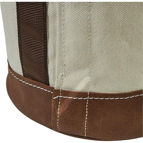 Leather-Bottom Bucket, 17" H, Canvas, White Auto Electric Service Ltd.