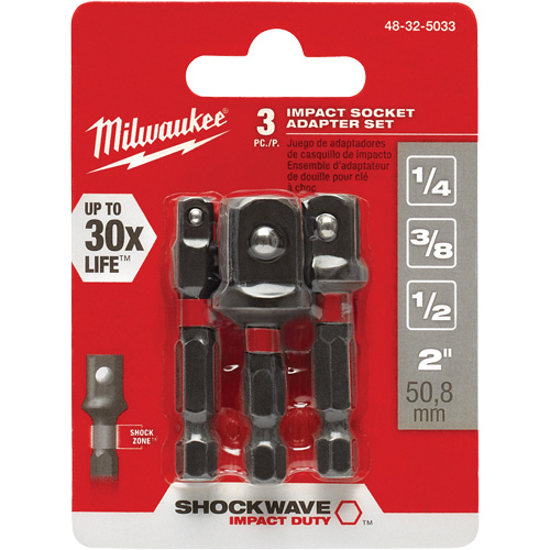 Jeu d'adaptateur de douilles &agrave; chocs Shockwave, 1/4" Prise, Sph&eacute;rique, 1-7/8" lo Auto Electric Service Ltd.
