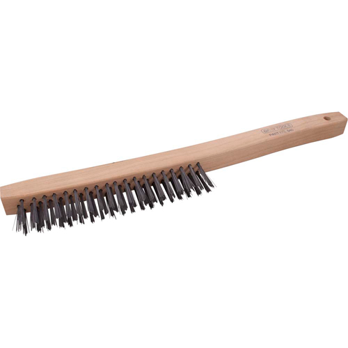 Brosse &agrave; r&eacute;curer industrielle &agrave; manche long, Acier, 3 x 19 rangs de fils, Longueur 14" Auto Electric Service Ltd.