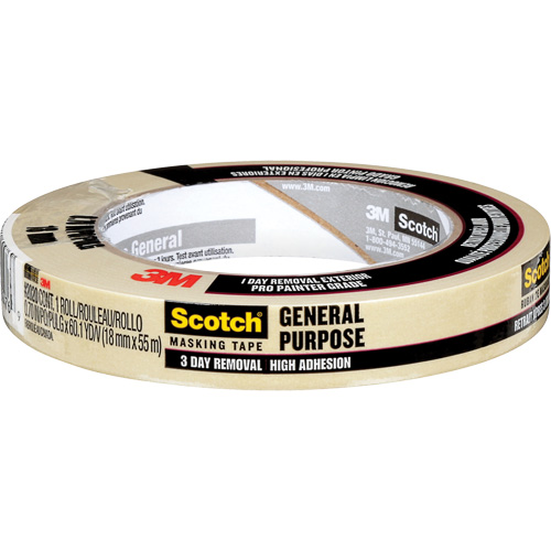 Scotch&reg; Contractor Grade Masking Tape 2020, 18 mm (3/4") x 55 m (180'), Beige Auto Electric Service Ltd.