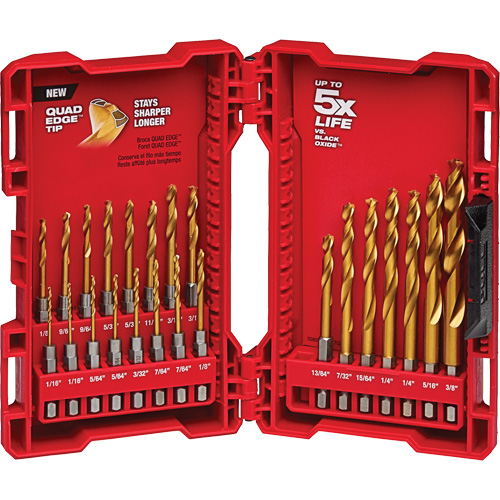 Jeu de forets pour perceuses et cl&eacute;s &agrave; chocs Shockwave, 23 morceaux, Titane Auto Electric Service Ltd.