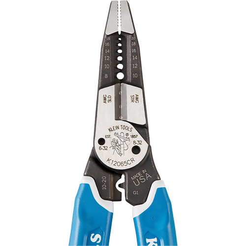 Klein-Kurve&reg; Heavy-Duty Wire Stripper, Cutter & Crimper Multi-Tool, 8-1/4" L, 8 - 20 AWG Auto Electric Service Ltd.