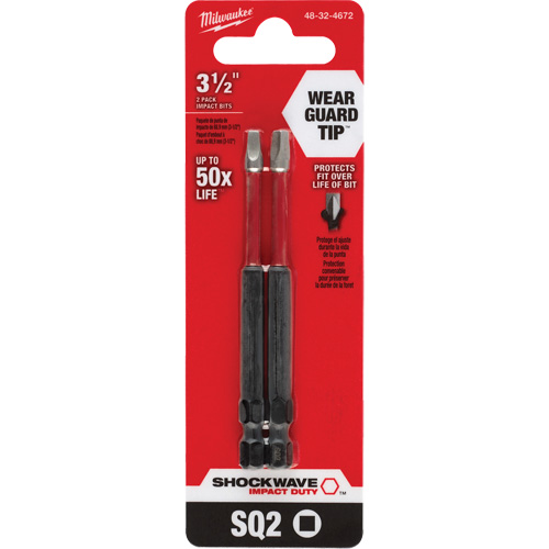Shockwave Impact Duty Screwdriver Bit, Square, #2 Tip, 1/4" Drive Size, 3-1/2" Length Auto Electric Service Ltd.