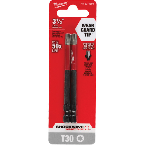 Embout de tournevis Shockwave Impact Duty, Torx, Embout T-30, Prise 1/4", Longueur 3-1/2" Auto Electric Service Ltd.