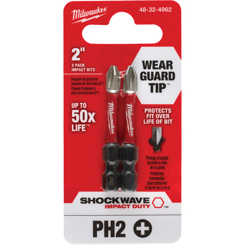 Embout de tournevis Shockwave Impact Duty, Phillips, #2, Prise 1/4" Auto Electric Service Ltd.