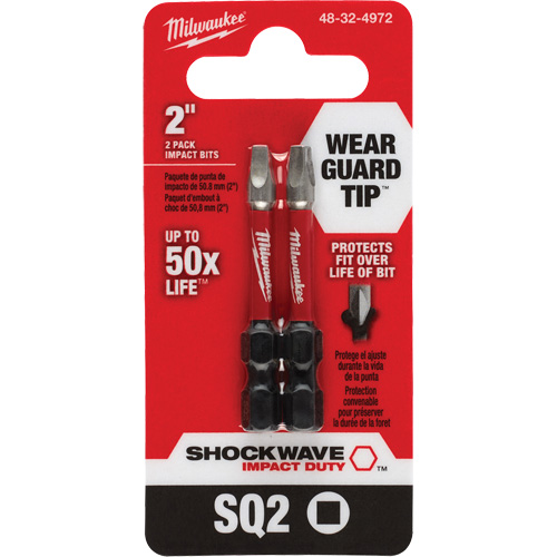 Shockwave Impact Duty Screwdriver Bit, Square, #2, 1/4" Drive Auto Electric Service Ltd.