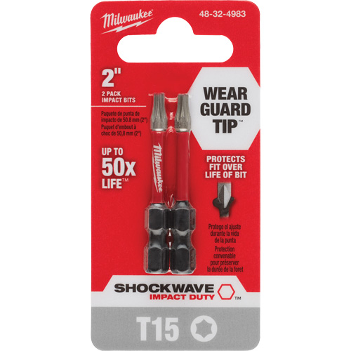 Embout de tournevis Shockwave Impact Duty, Torx, T-15, Prise 1/4" Auto Electric Service Ltd.