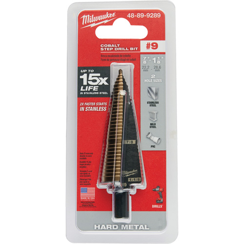Foret &eacute;tag&eacute;, 7/8"/#9 - #9/1-1/8", Incr&eacute;ments de 1/32", Acier rapide au cobalt Auto Electric Service Ltd.