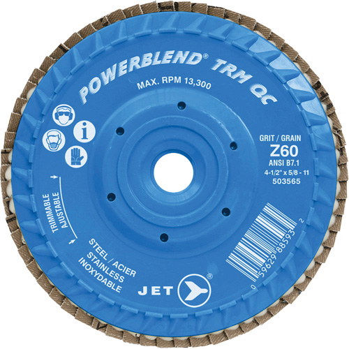 PowerBlend TRM QC Trimmable Flap Disc, 5" x 5/8"-11, Type 27, Z60 Grit, Zirconia Alumina Auto Electric Service Ltd.