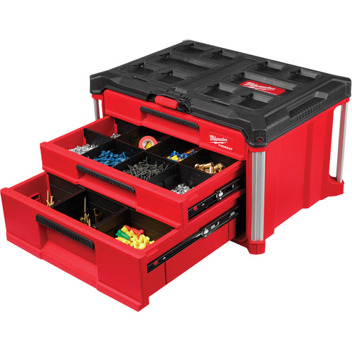 PackOut 3-Drawer Tool Box, 16-3/10" x 22-1/5" x 14-3/10", Red Auto Electric Service Ltd.