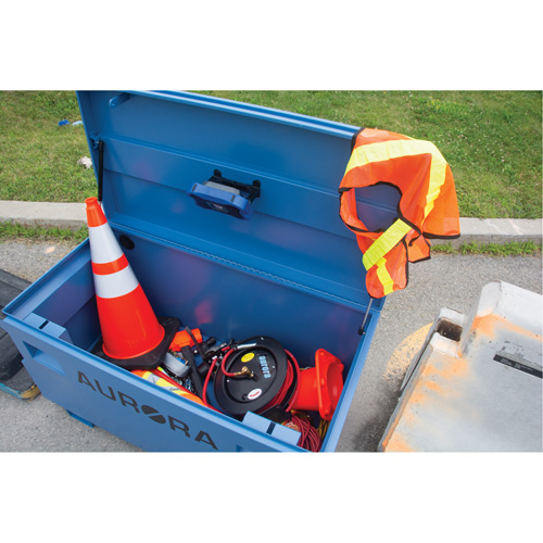 Coffre &agrave; outils de chantier, 48" x 24" x 27-3/5", Acier, Bleu Auto Electric Service Ltd.