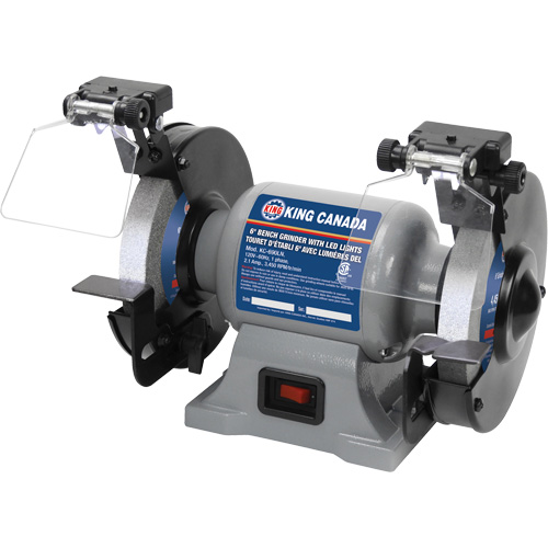 Bench Grinder with LED Lights, 6" Wheel Diameter, 3450 RPM Auto Electric Service Ltd.