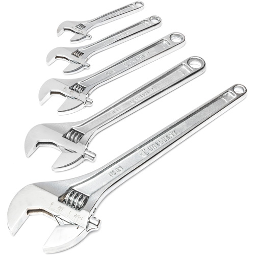 Chrome Wrench Set, Adjustable, 5 Pieces, Imperial and Metric Auto Electric Service Ltd.
