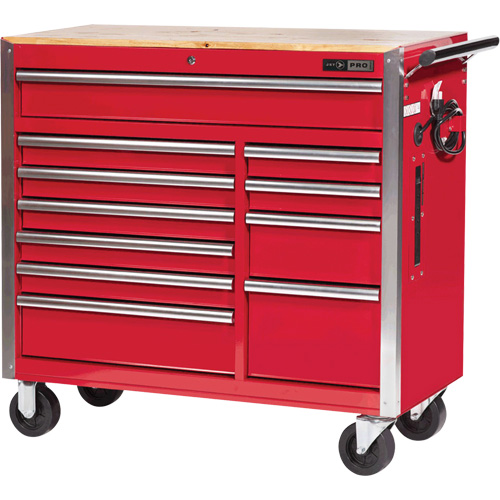 PRC4211 Armoire roulante de s&eacute;rie Pro, 11 tiroirs, 42" la x 18" p x Rouge Auto Electric Service Ltd.