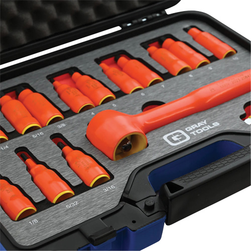 3/8" Drive SAE & Metric Hex Bit Insulated Socket and Attachment Set, 1000 V, 16 Pcs Auto Electric Service Ltd.